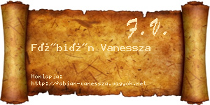 Fábián Vanessza névjegykártya